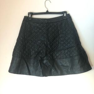 Quilted faux leather miniskirt